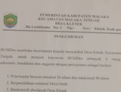 Untuk Menjadi Bagian Dari Struktur BumDes Kletek, Berikut Ini Syaratnya
