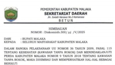 Pemkab Malaka Tegaskan Larangan Iklan Rokok dan Merokok di Area Publik: Ini Imbauan Resmi Bupati