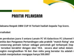 Panitia Respek OBM CUP III Klarifikasi Hadiah Top Skor, Tegaskan Komitmen Fair Play