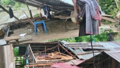 Puting Beliung Terjang Desa Sikun Malaka Barat, Dua Rumah Warga Rusak Tertimpa Pohon